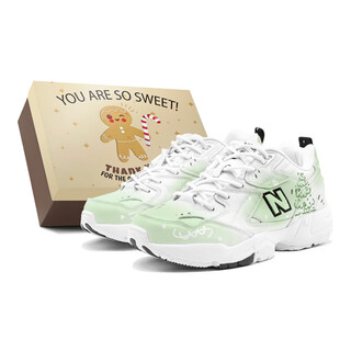 New balance customized nb 608 v1 christmas style special shoe box wear-resistant non-slip low-top training shoes women's light light green 35