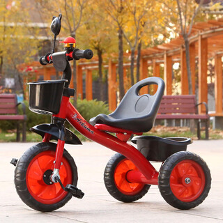 Children's tricycle bicycle with push handle baby stroller child bicycle bicycle 1-3-6 years old stroller _classic wheel red