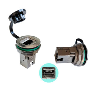 Fuzuki metal network port adapter female base with excellent shielding performance eight-core 8-core x5rj45-cat6a category 6 10gigabit kx5rj45-cat6a (with black dust cover)