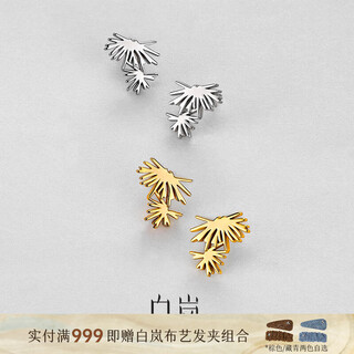 Bailan pine leaf earrings 925 silver earrings for women, exquisite temperament, fashionable light luxury niche accessories, birthday gift for wife, pine leaf earrings-gold