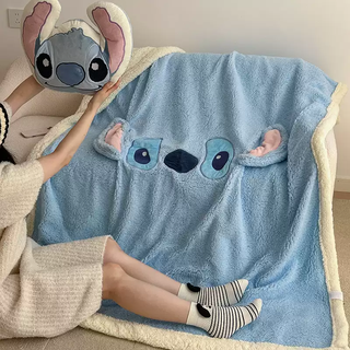 Rsrddyins cartoon zai zai blanket winter sofa children's blanket flannel thickened warm nap spring and autumn cover blanket men shi zai zai class a high weight lamb velvet blanket thickened 200*230cm single blanket