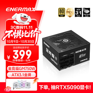 安耐美（Enermax）电源750W 金竞蝠GM750W ATX3.1电源 金牌全模 全日系电容/FDB风扇/五年保固/支持 5060ti/5070显卡