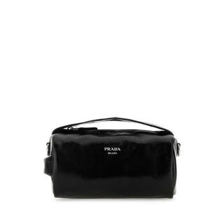 Prada ss26 light luxury men's lather black handbag black one size