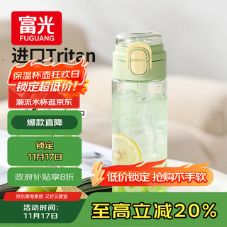 Fuguang plastic cup children's student water cup double drinking tritan men's and women's summer straw cup high-looking portable fall-resistant cup