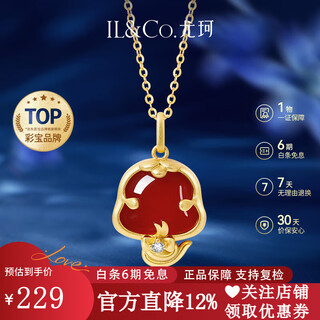 Il&co youke lucky star cute snake zodiac snake silver necklace female pendant birthday new year gift for girlfriend agate zodiac snake necklace