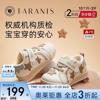 Tyrannis winter new children's shoes toddler shoes for boys plus velvet warm children's shoes soft-soled shoes bread shoes for women white/apricot/grey 24 inner length 15.5 suitable for feet 13.8~14.2