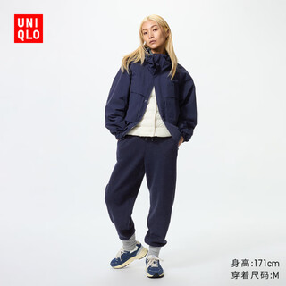 Uniqlo women's comfortable trousers/casual pants loose and warm 25 autumn and winter new style 479912 69 navy blue l
