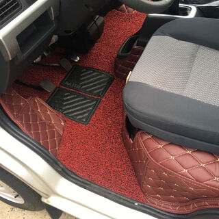 Litian futian xiangling v3v2v1 jiatu t3 oling t3 truck xiangling qq1q2 micro card special fully surrounded floor mats wine red + black and red silk circle double layer single row