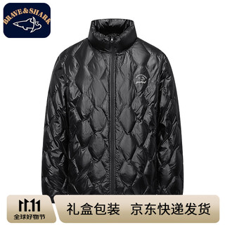 Brave&shark men's lightweight down jacket fashionable shiny short down jacket winter new warm jacket black l (175) recommended 120-140jin jin equals 0.5 kg