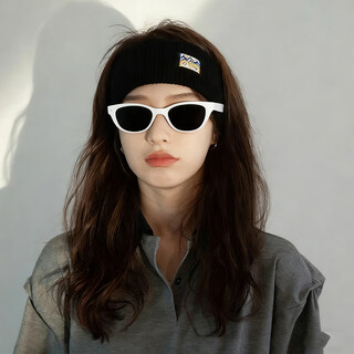 Bo naling retro knitted headband women's daily autumn and winter black versatile face wash headband wool elastic sports yoga cloth headband retro knitted headband black