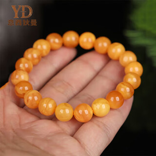 Italian beeswax bracelet for men and women collectible high-end russian material old flower wax chicken oil yellow natural single circle bracelet toy jewelry 8mm (certificate will be shipped after identification)