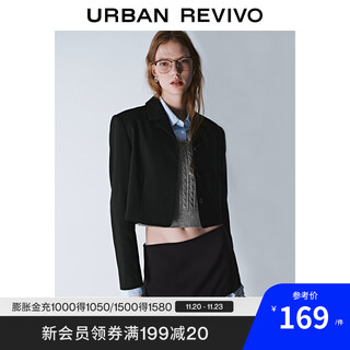 Ur new autumn and winter women's commuter style workplace flat lapel short blazer uyu140041 black xs