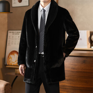 Pierre cardin high-end business casual shenandoah mink coat men's new fur one-sided reversible fur jacket black m 170/48