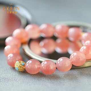 Layun feiyin peach salt source agate bracelet for girlfriends and girlfriends elegant and delicate natural colorful southern red 11mm style 1