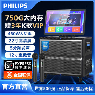 Philips (philips) sd380a new square dance ktv audio home karaoke video all-in-one outdoor trolley speaker portable karaoke machine audio professional karaoke microphone complete set philips sd380a new