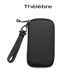 希伯莱（Thelebre）旅行护照夹多功能护照包登机票夹收纳包随身便携出国证件包 朱墨黑
