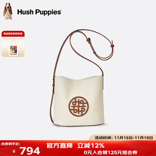 Hush puppies women's bag fashionable new bucket bag cowhide small bag commuting versatile niche design single shoulder crossbody bag