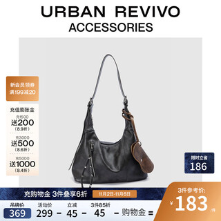 Urban revivo2025 new autumn style women's retro pendant shoulder crossbody bag uawb50247+ dark gray