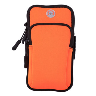 Outdoor running sports mobile phone arm bag for men and women cycling fitness wrist bag wholesale waterproof arm strap crossbody halter bag diving material arm bag-orange universal for mobile phones below 6.8 inches