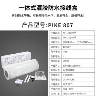 Glue-filled waterproof underground junction box 1kv one in and two out low-voltage underwater cable intermediate joint filled with glue 807