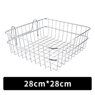 Yusenyi vegetable sink drain basket vegetable basket kitchen rack sink stainless steel drain rack tableware storage hanging basket inner diameter 28cmx28cm suitable for all sinks
