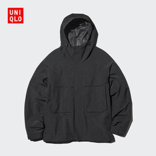Uniqlo men's and women's windproof hooded jacket 482213 09 black m