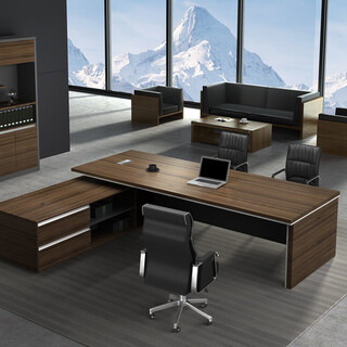 Boss tables and chairs, modern office furniture, light luxury boss desk, ceo desk, full-board desk, 1.6-meter boss table, left cabinet