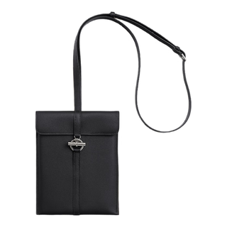 Hermes (hermes) mobile phone bag women's new shoulder bag gl nan calfskin crossbody bag coin purse exquisite and versatile black