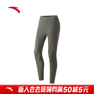 Anta (anta) tight-fitting eight-point pants for women 2025 autumn new tummy-tightening buttocks slimming yoga pilates training sports pants deep green-1 l (female 170)