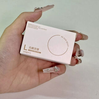 Seamless lace double eyelid stickers, invisible and long-lasting waterproof, traceless single eyelid beauty stickers that stick to water, 1 pair in l-shaped box + free y fork tool