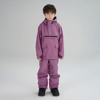 Xueyipai children's ski wear double-board snowboard pants for boys and girls windproof and waterproof mid-to-large roland purple-b one size fits all 110