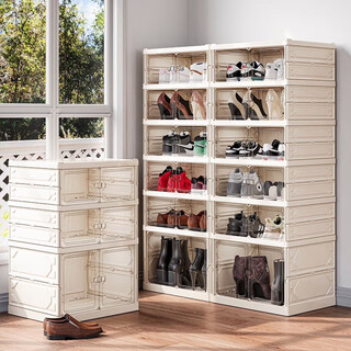 Bahainiao installation-free all-in-one cabinet shoe box transparent shoe cabinet ant storage box shoe rack plastic foldable shoe rack can be used with just one pull