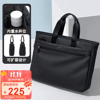 Polo business briefcase men's expandable handbag 14/15.6 inch computer bag conference document bag shoulder bag