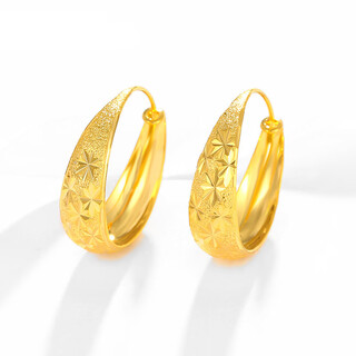 Puman zhuji 24k gold earrings for women, baby's breath earrings, frosted ear buckles, retro, wedding gifts for mothers, new products, a pair of baby's breath earrings, gift box