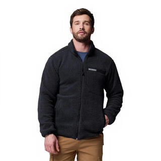 Columbia men's fleece jacket warm insulation layer windproof outdoor jacket stand collar long sleeve warm jacket black xl