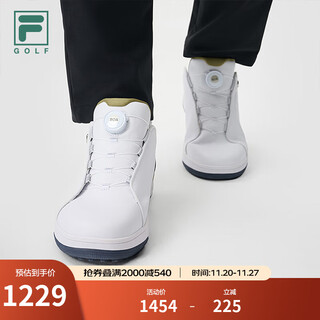 Fila official gf 1911 golf shoes men's shoes 2025 spring new soft spike shoes boa comprehensive training shoes fila white/herbal green-wd 41