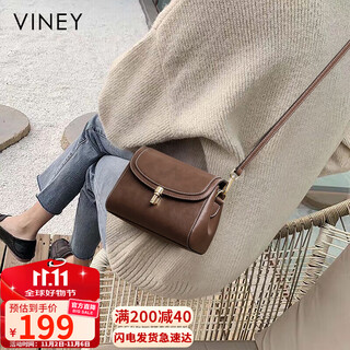 Viney bag women's leather crossbody bag foreign style light luxury shoulder mobile phone bag birthday gift brand for girlfriend and wife
