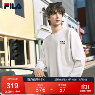 Fila official couple's style knitted long-sleeved top 2025 autumn fashion casual pure cotton loose long t