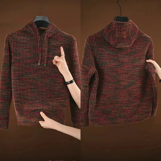 Counter genuine 2025 winter fashion trend designer men's casual versatile long-sleeved hooded sweatshirt c color section red thick section l recommended 115-130 jin jin equals 0.5 kg