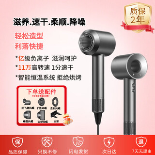 Selected leifen hair dryer home silent negative ion high power hair dryer hair dryer home constant temperature hair care series hair salon new high wind hair dryer space gray free 1 nozzle + stand cord length 1.8 meters