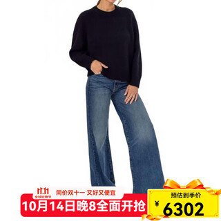 Allude women's sweater warm and comfortable cashmere solid color autumn and winter daily simple new fashion versatile pullover sweater black one size | large