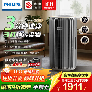 Philips (philips) air purifier formaldehyde removal artifact new house emergency rhinitis professional household pet purifier removes smoke odor virus allergens mite dust national subsidy ac4228/04