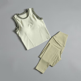 Lulunilemon lulu yoga suit women's summer new style pilates training running underwear fitness sports vest avocado green + fruit green m