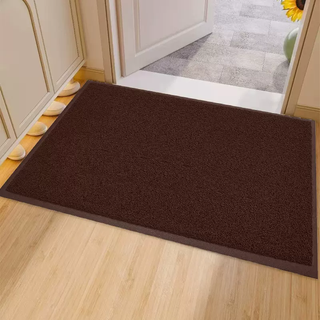Yusenyi yellow floor mat entry door mat home golden feng shui carpet wire loop anti-slip floor mat can be customized brown 120x360 cm