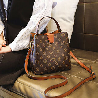 Genuine leather style bucket bag for women 2024 new women's handbag 2023 fashion crossbody bag women's bag feeling brown