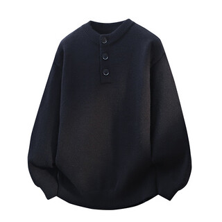 Yinwu youth autumn and winter new henry collar sweater middle and high school students thickened warm knitted sweater boys bottom line sweater 6313-black m 90-105jin jin is equal to about 0.5 kg