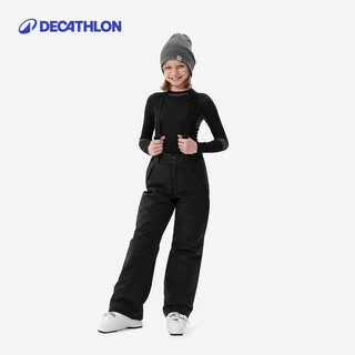 Decathlon (decathlon) children's ski pants suspenders thickened waterproof warm boys and girls single board double board pants autumn and winter kidk official flagship black one size 115