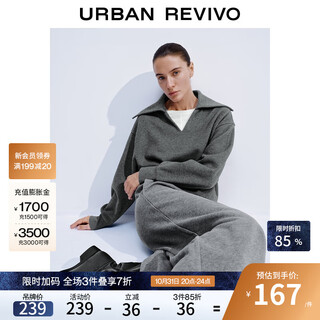 Ur2025 winter new women's fashion simple casual solid color loose sweatshirt uwm450194 dark gray gray s