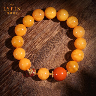 Layun feiyin natural russian material floating flower old beeswax bracelet with flowing pattern 18k gold collection grade sichuan material nanhong for men and women 18k gold 12mm old flower wax nanhong