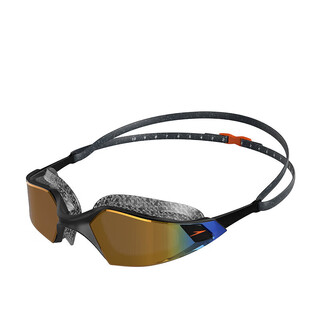 Speedo official direct sales frameless large field of view high definition anti-fog waterproof swimming goggles same style black/gold (coated) flat